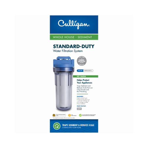 Culligan HF360 Water Filter Housing, BunaN/EPDM, Clear Blue