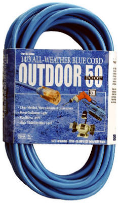 Southwire 02368-06 50-Ft. 16/3 SJTW-A Blue Extension Cord