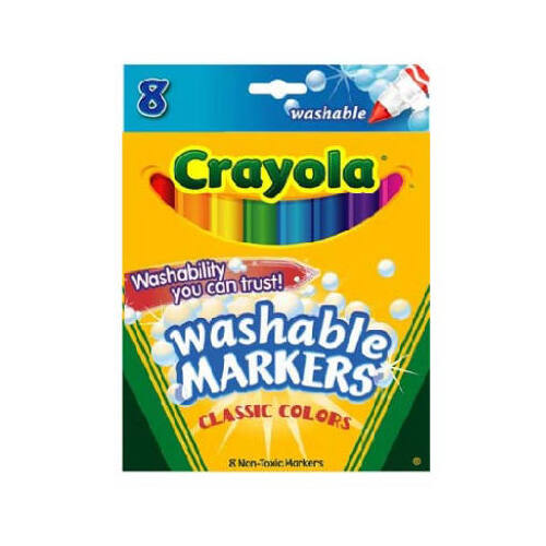 8-Count Washable Broad Line Markers - pack of 6