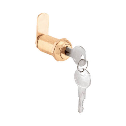 Defender Security U 9953 Drawer and Cabinet Lock, Keyed Lock, Y11 Yale Keyway, Brass