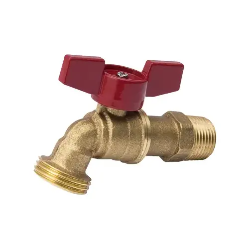 Hose Bibb, 1/2 x 1/2 in Connection, MPT x Male Hose, 125 psi Pressure, Brass Body, Chrome