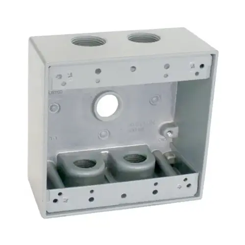 Gray 2-Gang Outlet Box