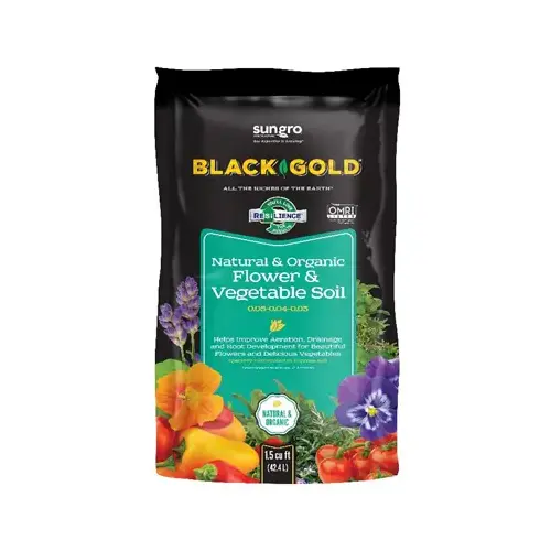 SUN GRO HORTICULTURE 1423003.CFL001.5P Organic Flower & Vegetable Garden Soil, 1.5-Cu. Ft.