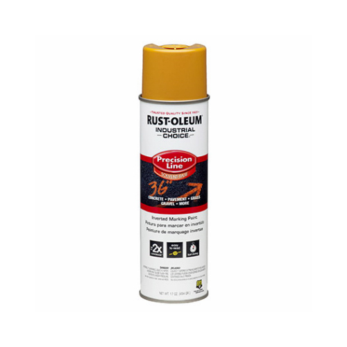 Rust-Oleum 203024V INDUSTRIAL CHOICE 203024 Marking Paint, Semi-Gloss, Caution Yellow, 17 oz, Aerosol Can
