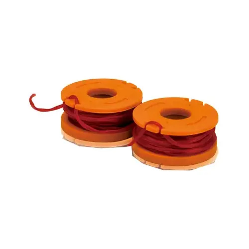 Worx WA0004 Trimmer Line, 0.065 in Dia, 10 ft L, Synthetic Co-Polymer Nylon Resin, Orange Pair
