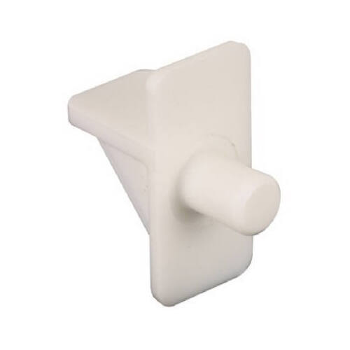 Shelf Support Peg, White Plastic, 1/4-In  pack of 12