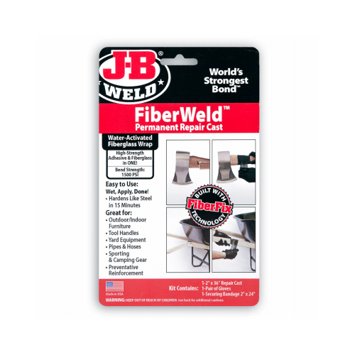 FiberWeld Fiberglass Repair Cast, 36 in L, 2 in W, Black