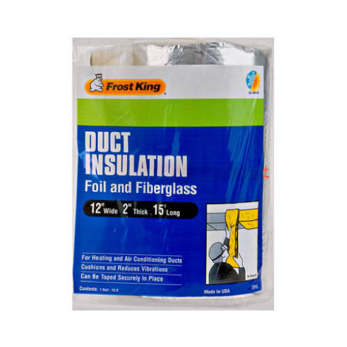 Duct Insulation 12" X 15 ft. L Fiberglass/Foil Silver