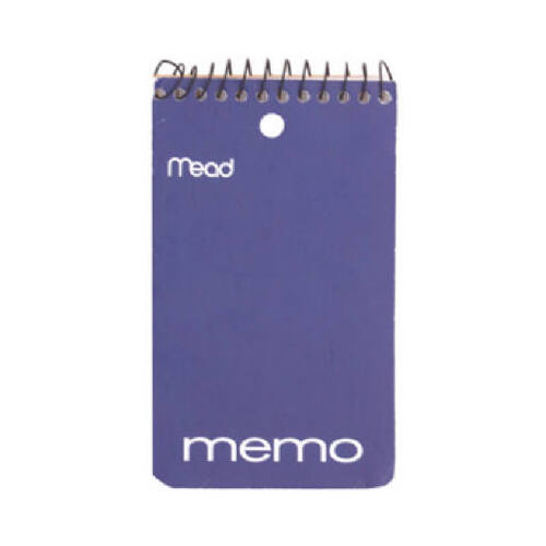 ACCO/MEAD 45354-XCP12 Wirebound Memo Book, White, 3 x 5-In., 60-Ct. - pack of 12
