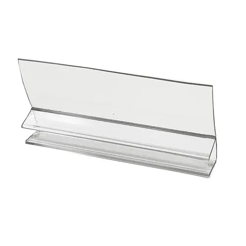 Clear Poly U-Channel with 1-3/8" (35 mm) Fin for 1/2" Glass -  18" Stock Length - pack of 10