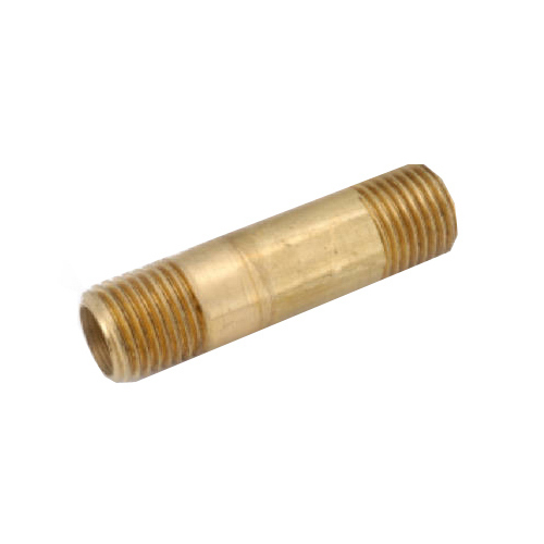 Pipe Nipple, 3/8 in, NPT, Brass, 2 in L