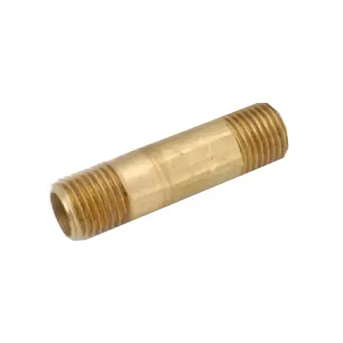 Brass Pipe Nipple: Threaded on Both Ends, 1-1/2" OAL, NPT