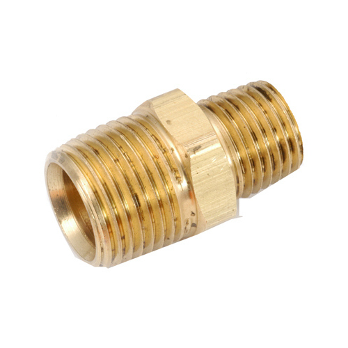 Pipe Nipple, 1/2 x 3/8 in, MPT, Brass, 200 psi Pressure