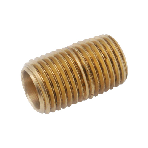 Anderson Metals 736112-04-XCP5 Pipe Nipple, 1/4 in, NPT, Brass 