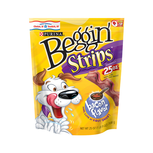 Dog Treat, Bacon Flavor, 25 oz Pouch