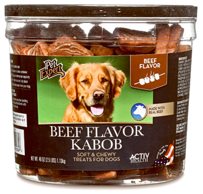 Sunshine Mills 00384 Dog Treats, Beef Kabobs, 40-oz. Tub