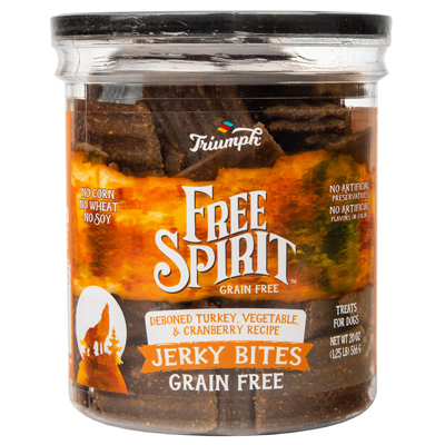 Triumph 00944 TRIUMPH GRAIN FREE JERKY DOG TREATS - TURKEY,PEA & BERRY BITES