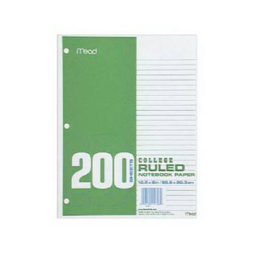 ACCO/MEAD 15326 College-Ruled Filler Paper, White, 10.5 x 8-In., 200-Ct.