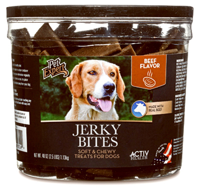 Sunshine Mills 07114 Dog Treats, Beef Jerky Bites, 40-oz. Tub