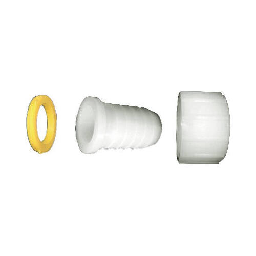 Hose Insert Adapter, 3/4 in, Barb, 3/4 in, FGH, Nylon