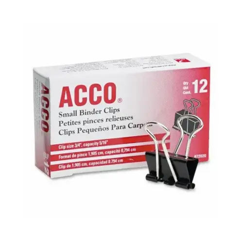 ACCO Brands Corporation A7072020D Small Binder Clips, 12-Ct - pack of 12