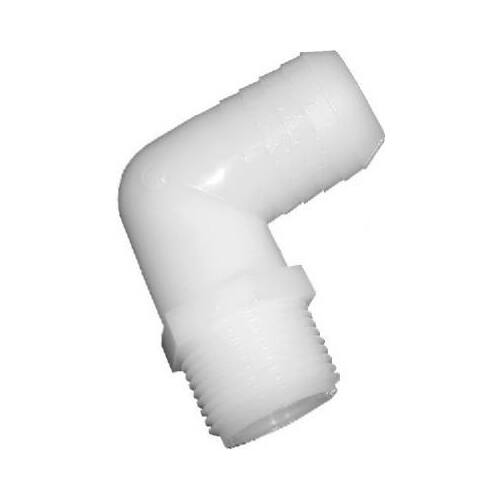 Hose Elbow, 3/4 in, Barb, 3/4 in, MPT, 150 psi Pressure, Nylon - pack of 5