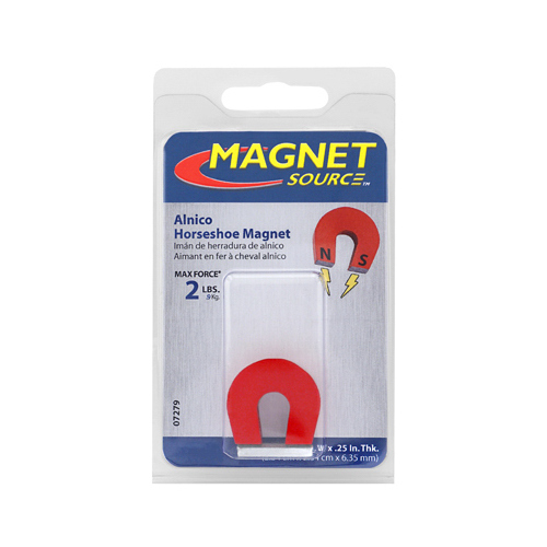 Alnico Horseshoe Magnet with Keeper - 2 Lb. Pull Red