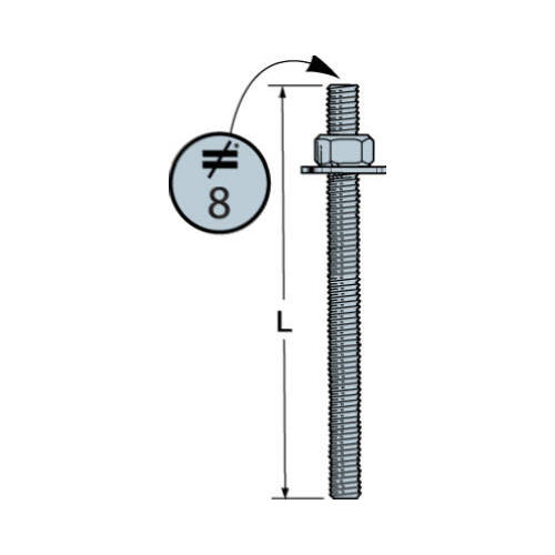 Simpson StrongTie RFB5X8HDGR Retrofit Bolt, HotDip Galvanized, 5/8 x