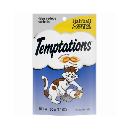 AMERICAN DISTRIBUTION & MFG CO K0854102 Temptations Cat Treats, Hairball Control, 2.1-oz.