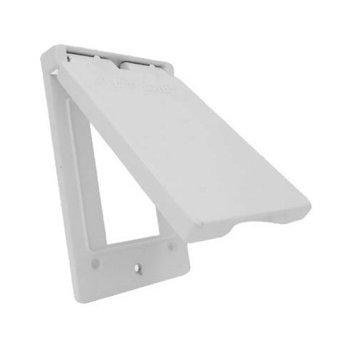 HUBBELL ELECTRICAL PRODUCTS 1C-GV-W Weatherproof Vertical GFI Flip Cover, Single Gang, White