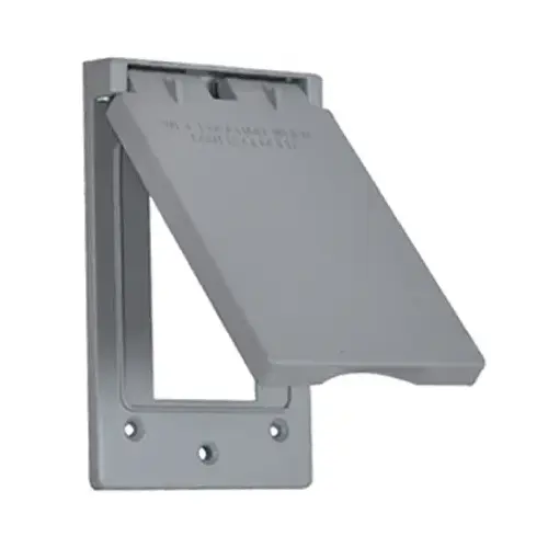 Weatherproof GFCI Flip Cover, Single Gang, Vertical, Gray