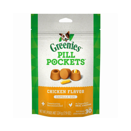 Greenies 04541 Pill Pockets Dog Treats, Chicken Flavor, Large Dog, 7.9-oz.