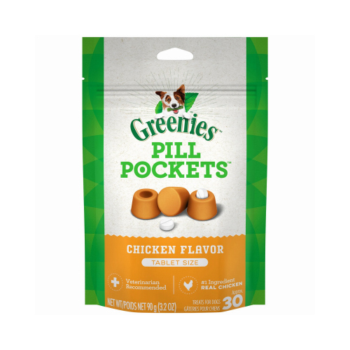 Pill Pockets Dog Treats, Chicken, Small Dog, 3.2-oz.