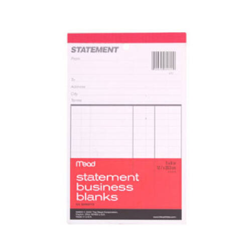 ACCO/MEAD 64900 Statement Business Blanks, 8 x 5-In., 54-Ct.
