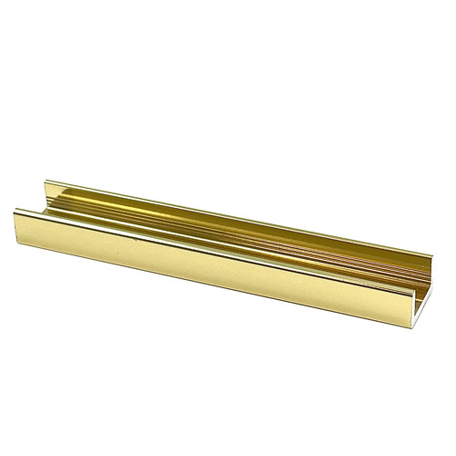 CRL SDCR12BGA Brite Gold Anodized Frameless Shower Door Aluminum Regular U-Channel for 1/2" Thick Glass - 95" Stock Length