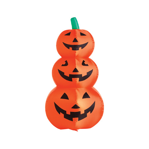 Halloween Inflatable Lawn Decoration, Stacked Pumpkins, Lighted, 48-In.