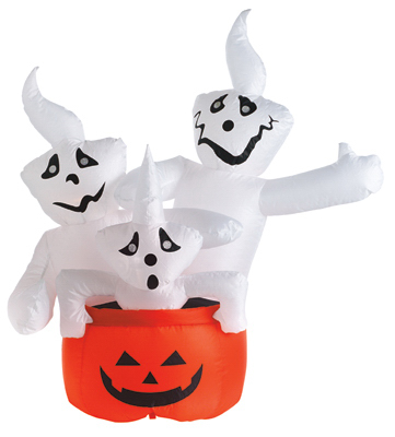 CITI TALENT LTD 90-225-087 Halloween Inflatable Lawn Decoration, Stacked Ghosts, Lighted, 48-In.