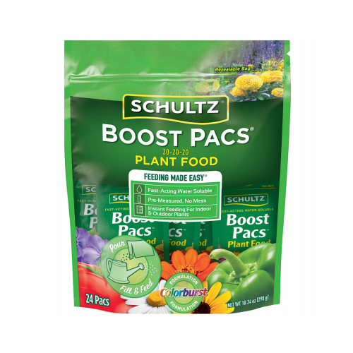 Boost Pacs Plant Fertilizer, 24 PK, 20-20-20 N-P-K Ratio