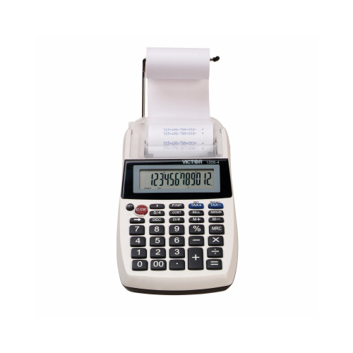 VICTOR 1205-4 LCD Portable Printing Calculator, 12 Digit, Portable Palm/Desktop