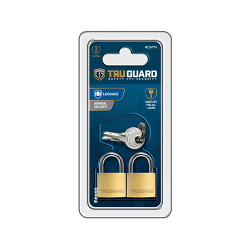 Tru-Guard 1920TTG Keyed-Alike Padlocks, Solid Brass, 3/4-In Pair