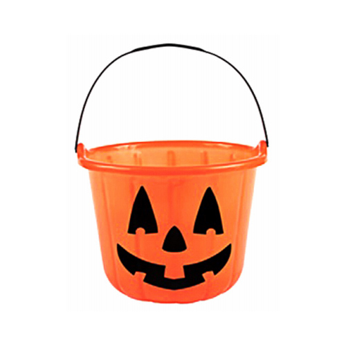 EASTER UNLIMITED 94811 Trick Or Treat Halloween Pumpkin Bucket, 9 x 7-In.