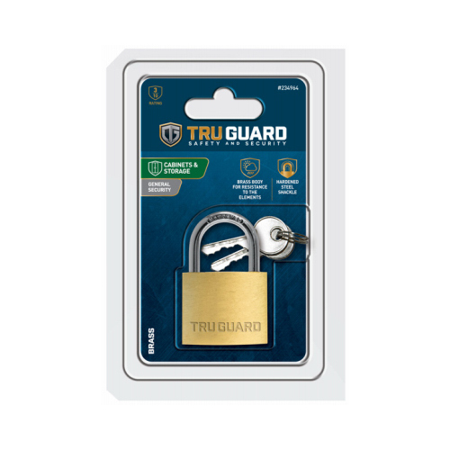 Keyed Padlock, Solid Brass, 1-9/16-In.