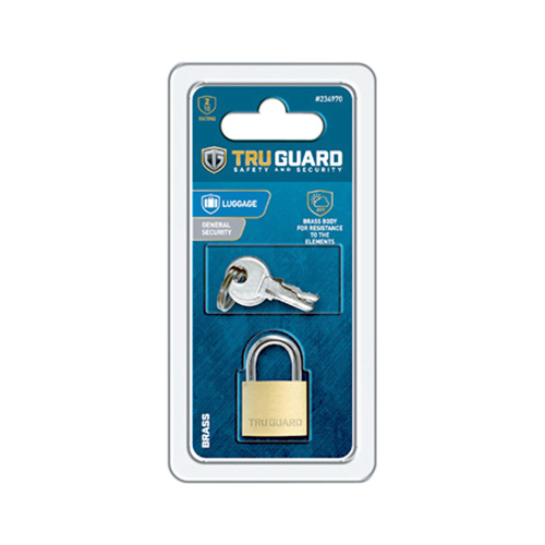 Tru-Guard 1920DTG Keyed Padlock, Solid Brass, 3/4-In.