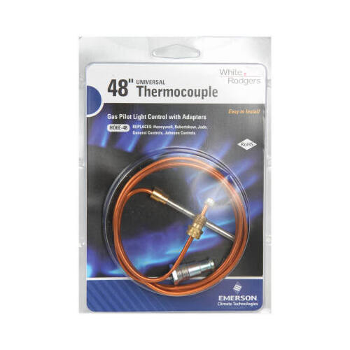EMERSON - WHITE RODGERS TC48 Universal Thermocouple, Adapter Fitting, 48-In.