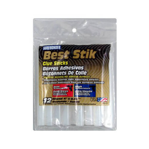 Surebonder BS-12 Best Stik Glue Stick, Solid, Odorless, Clear - pack of 12