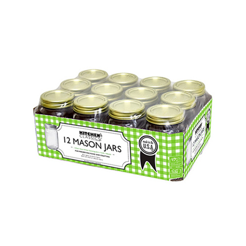 LIBRA INC 195-10985LIB Smooth Canning Jars, Pint  pack of 12