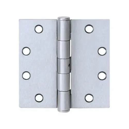 Tell Manufacturing HG100324 Ball Bearing Plain Hinge, 3-1/2 in H Frame Leaf, Stainless Steel, Satin, Removable Pin
