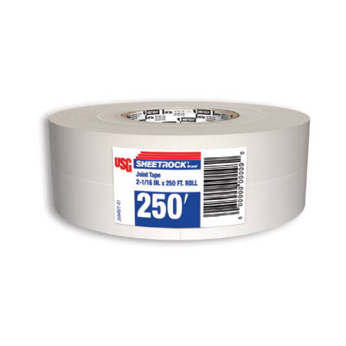 Joint Tape, 250 ft L, 2-1/16 in W, 0.0085 mm Thick, Solid, White