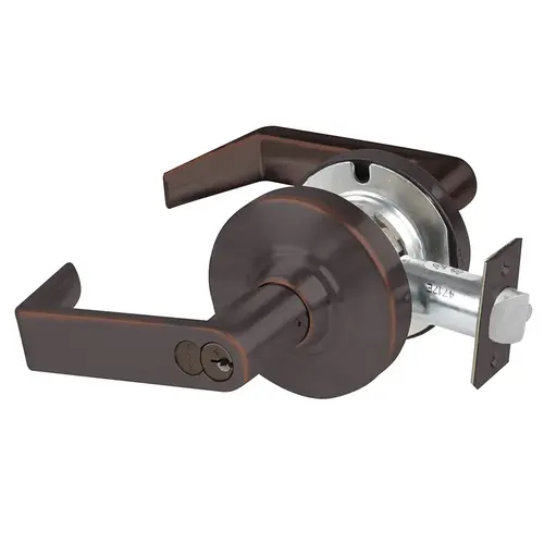 Schlage Grade 1 Entrance/Office Lock, Rhodes Lever, FSIC Prep with Core, 5" Backset Extension, Aged Bronze Finish