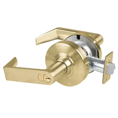 Schlage Grade 1 Vestibule Lock, Rhodes Lever, FSIC Prep with Core, 5" Backset Extension, Satin Brass Finish